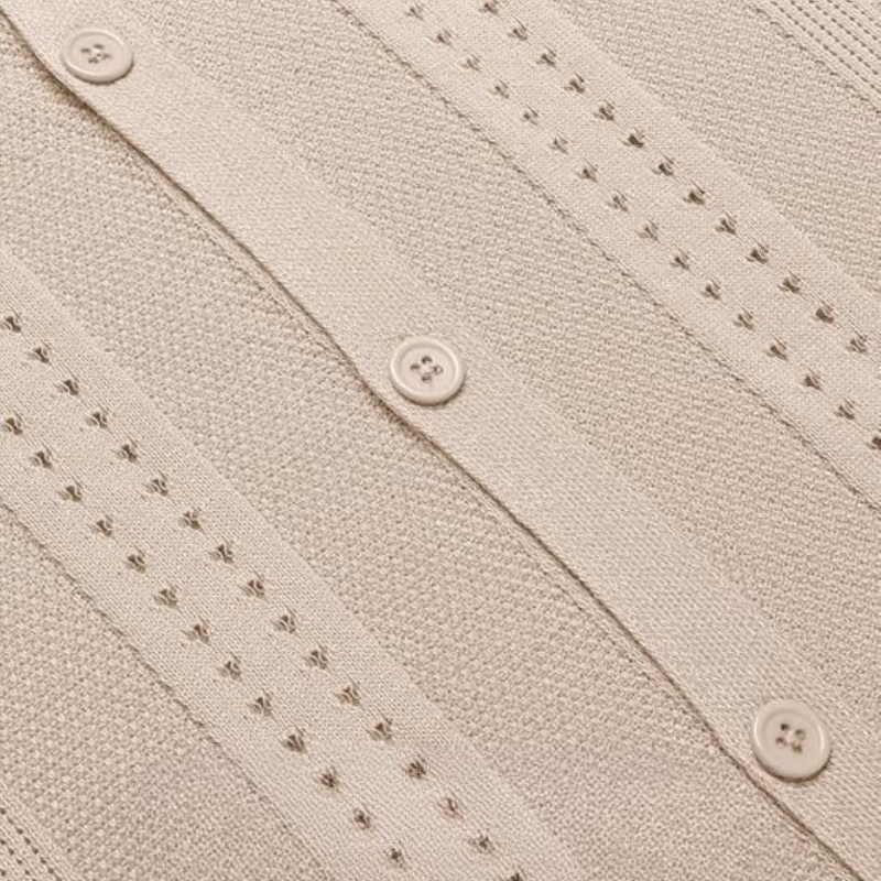 Troy | Knitted Button-Down Short Sleeve Summer Shirt
