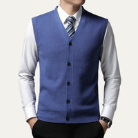 Crowther ribbed knit V-neck jumper vest in Royal Blue