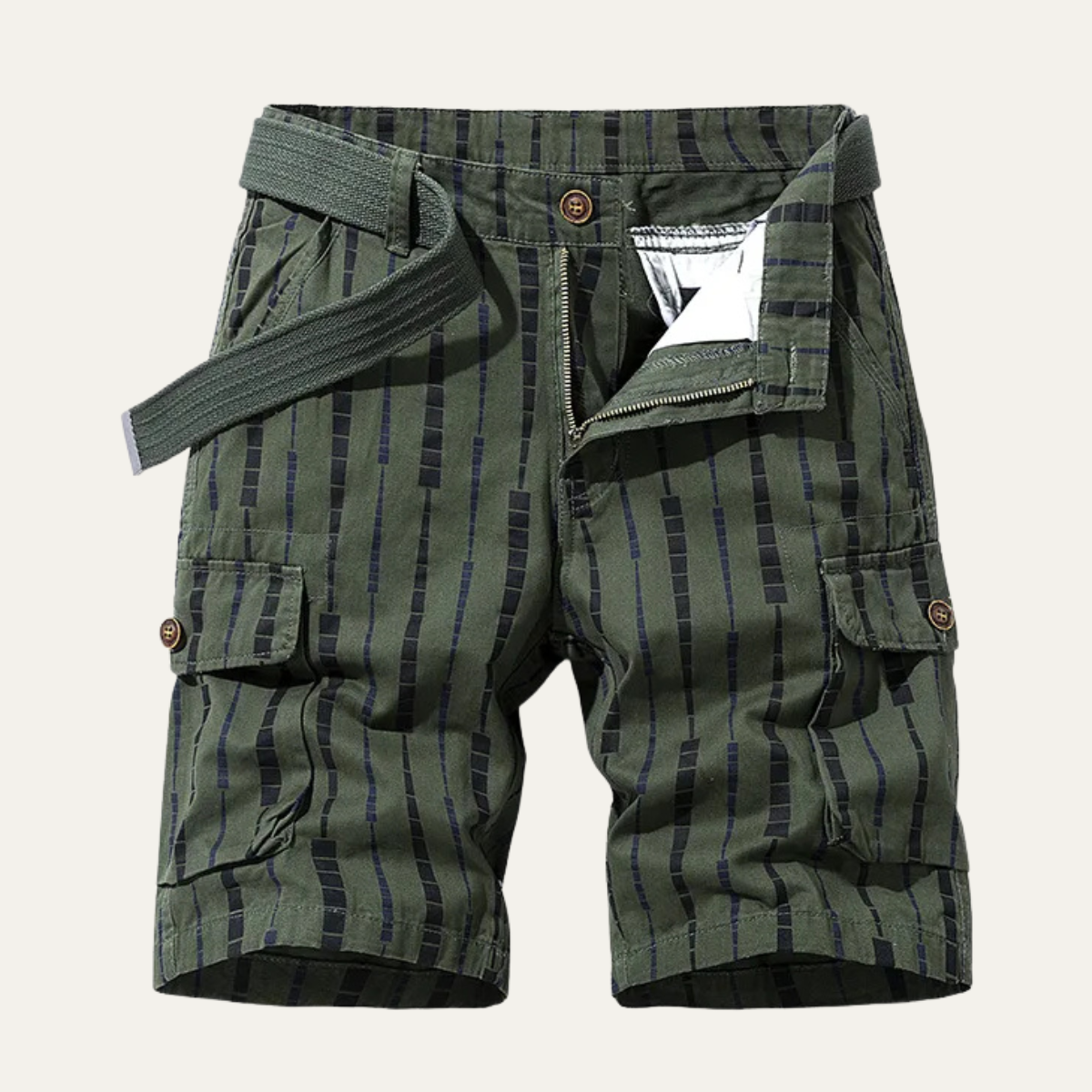 Gideon | Relaxed Vertical Stripe Cargo Shorts for Men