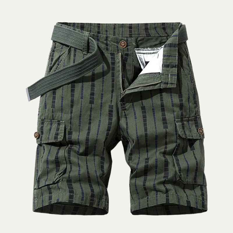 Gideon | Relaxed Vertical Stripe Cargo Shorts for Men