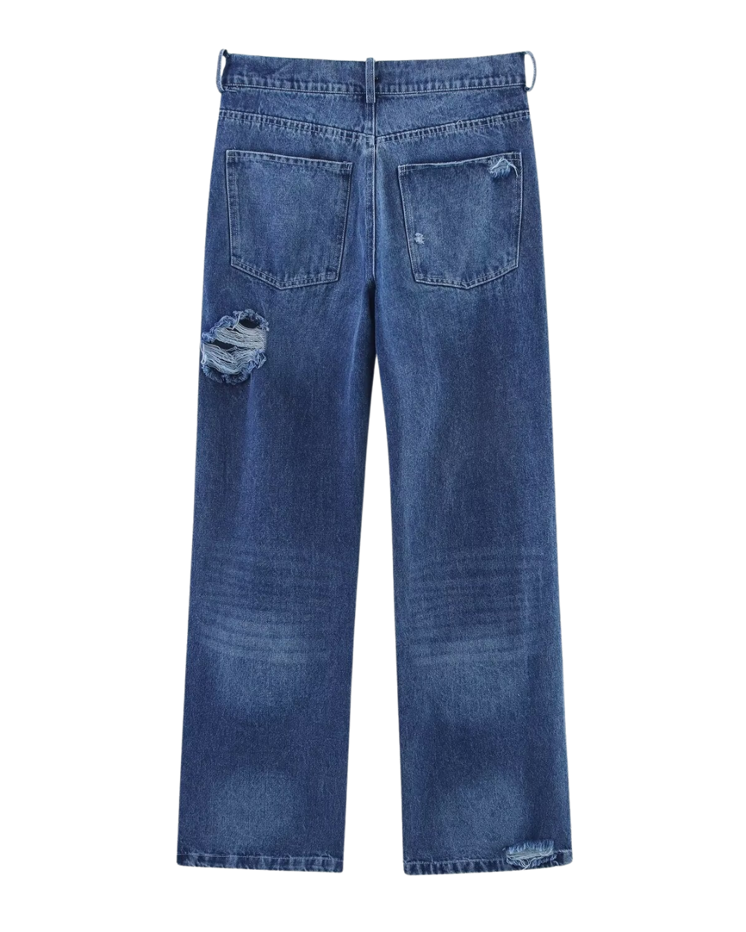 Wren | High Rise Straight Leg Distressed Jeans