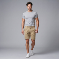 Giles Cotton Casual Shorts Khaki