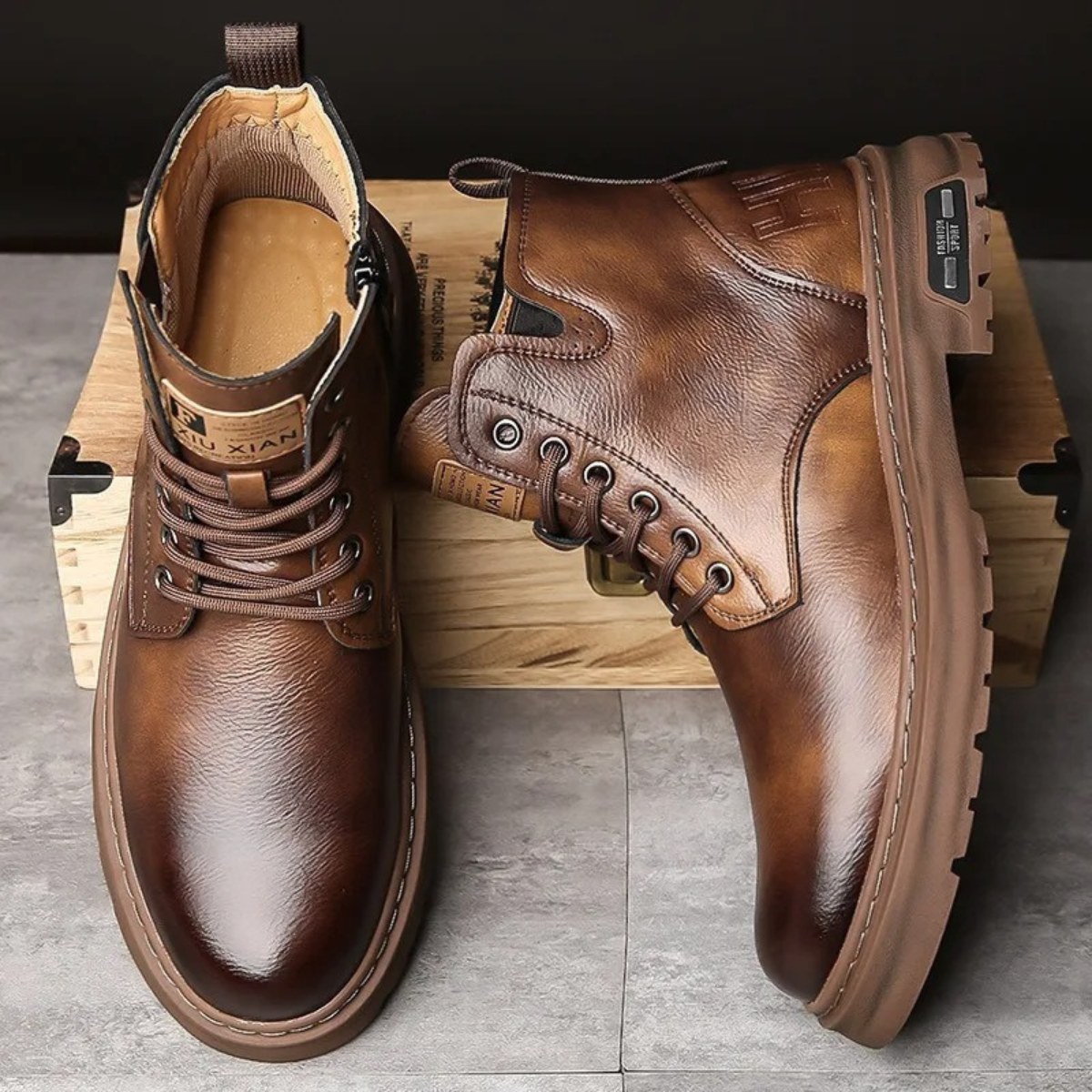 Cranleigh boots lace-up closure detail