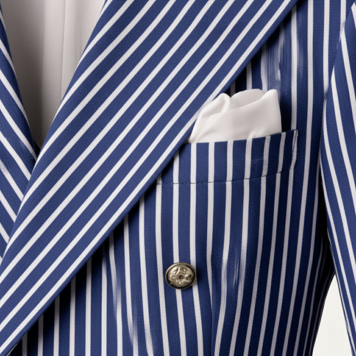 Luca | Notch Lapel Striped Double Breasted Blazer