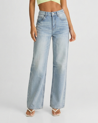 Freya | Wide Leg Jeans Light Blue High Waisted Vintage Faded