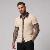 Keith | Textured Jacquard Short Sleeve Polo Shirt