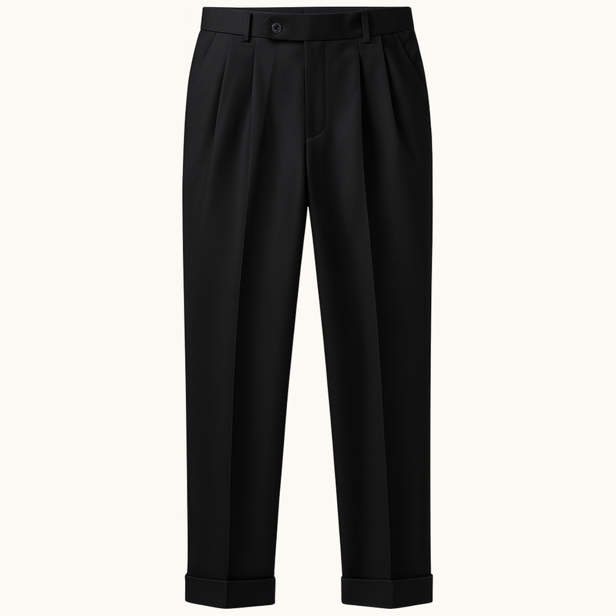 Hadleigh trousers pleat and waistband detail