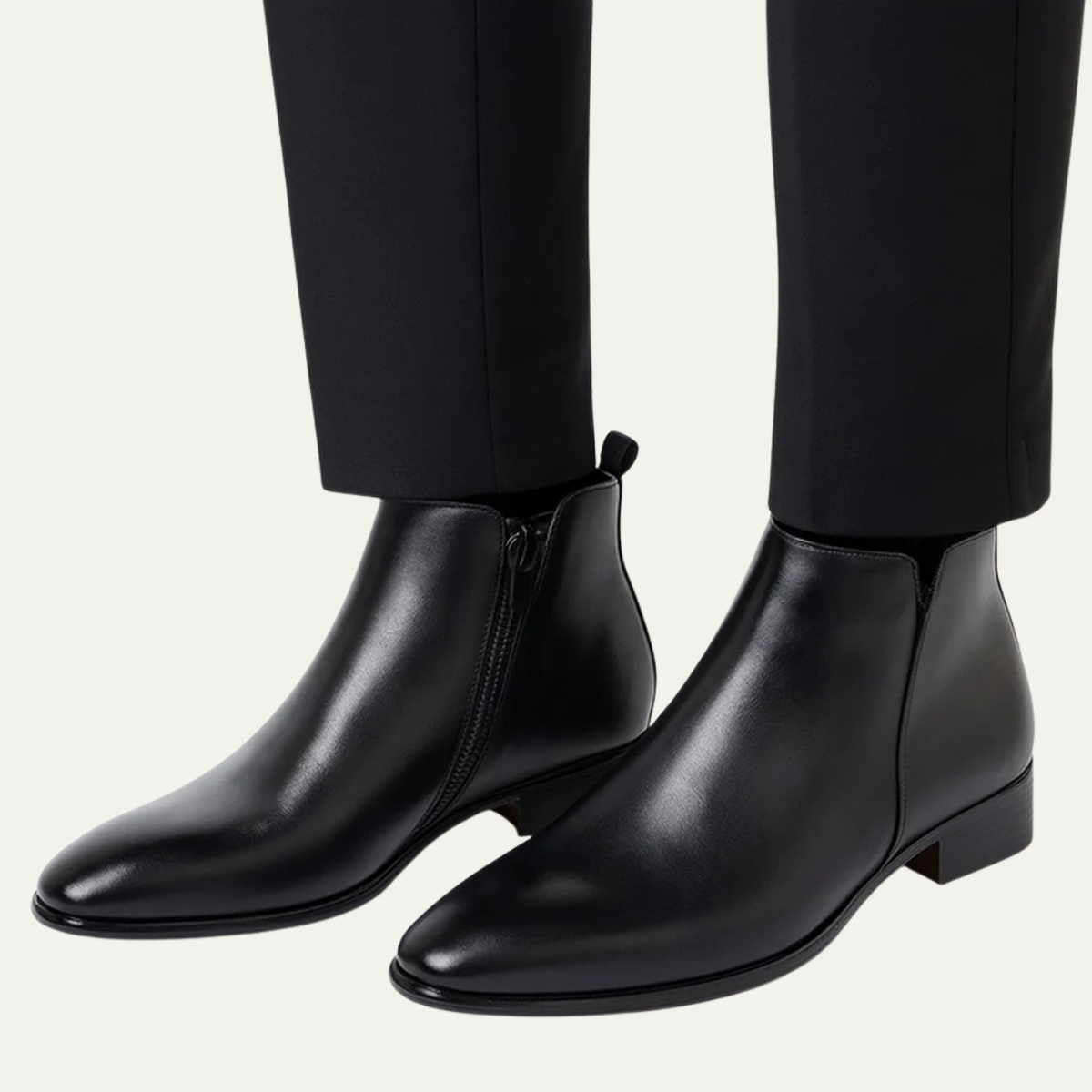 Caxton boots side zip detail