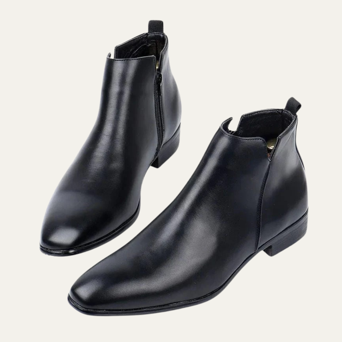Caxton men's leather Chelsea ankle boots in Black