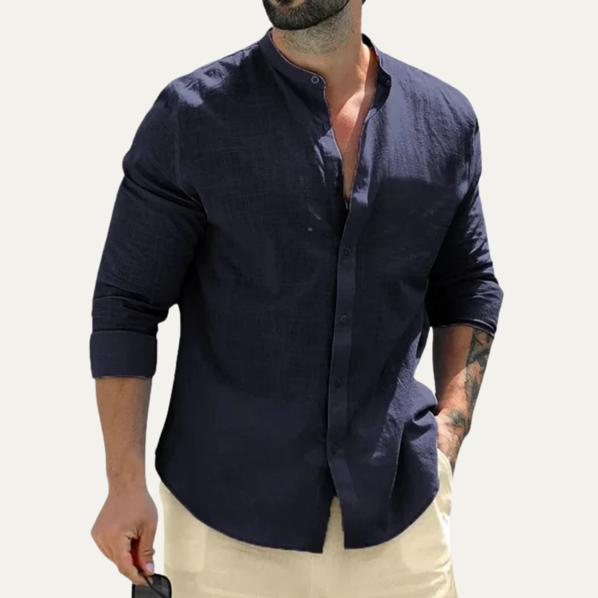 Brock | Smart Casual Linen-Blend Button-Up Shirt