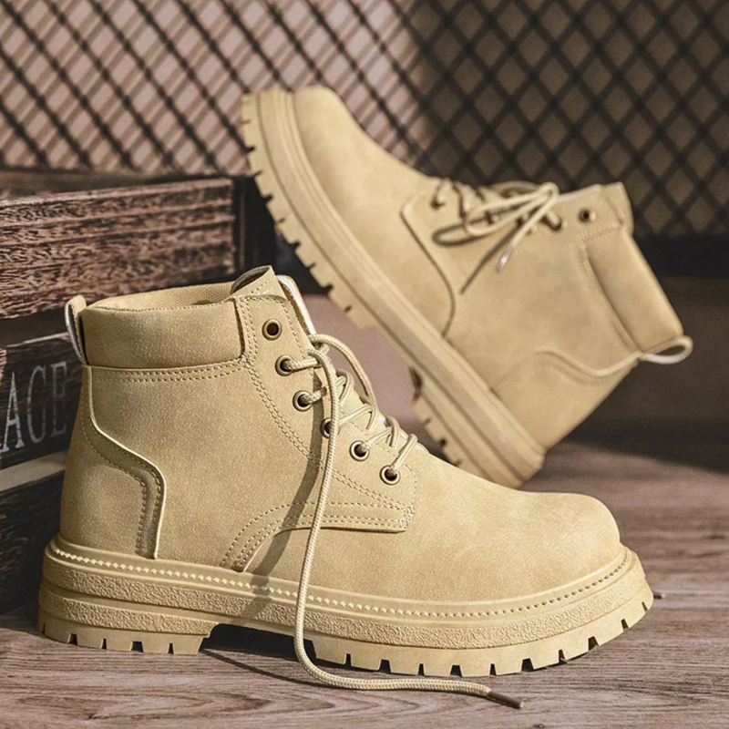 Colby lace up suede ankle boots in Beige
