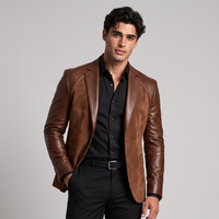 Bailey | Two Tone Leather and Suede Smart Casual Blazer