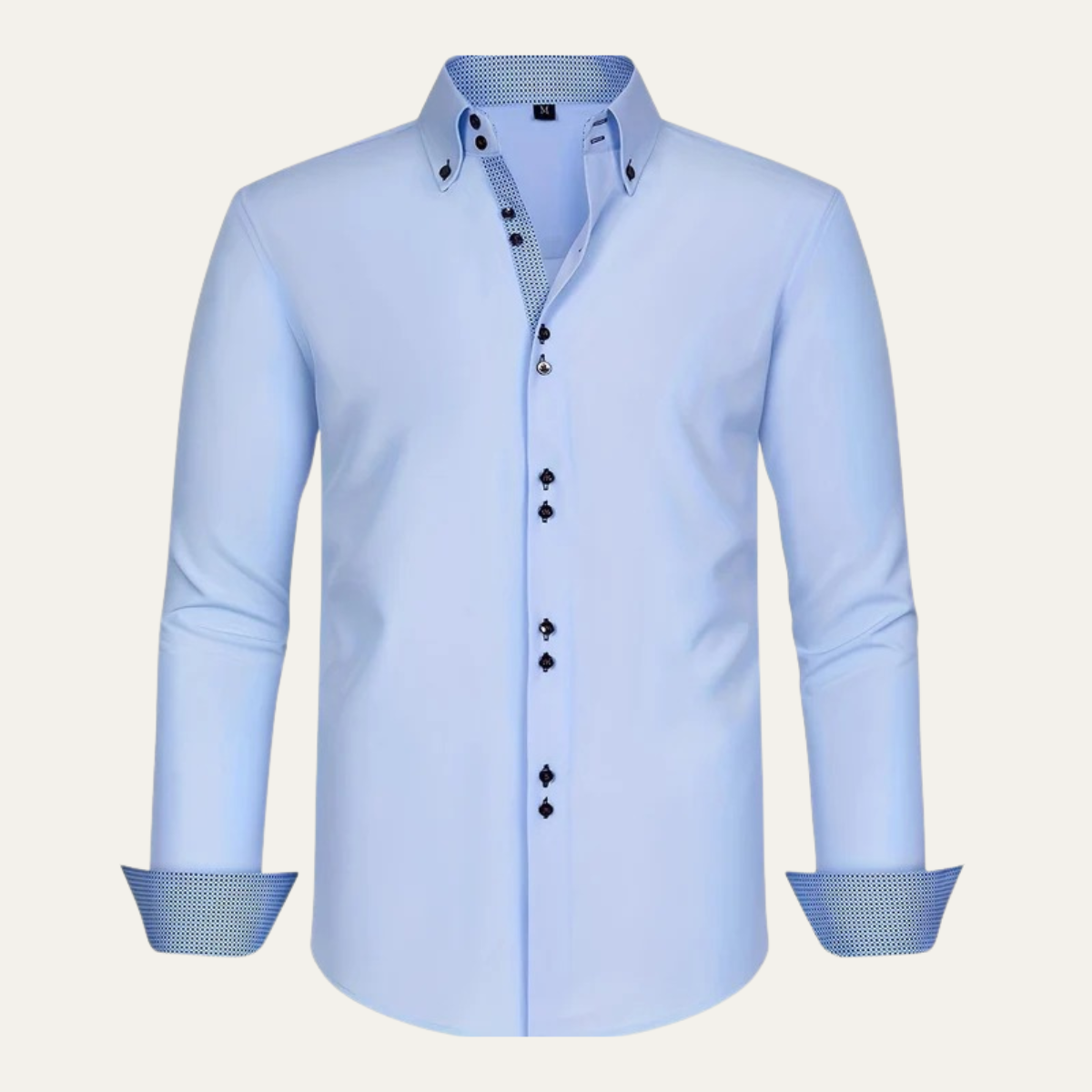 Nathan | Contrast Trim Button Down Cotton Dress Shirt