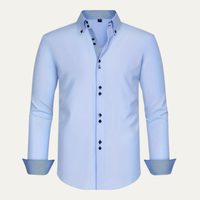 Nathan | Contrast Trim Button Down Cotton Dress Shirt