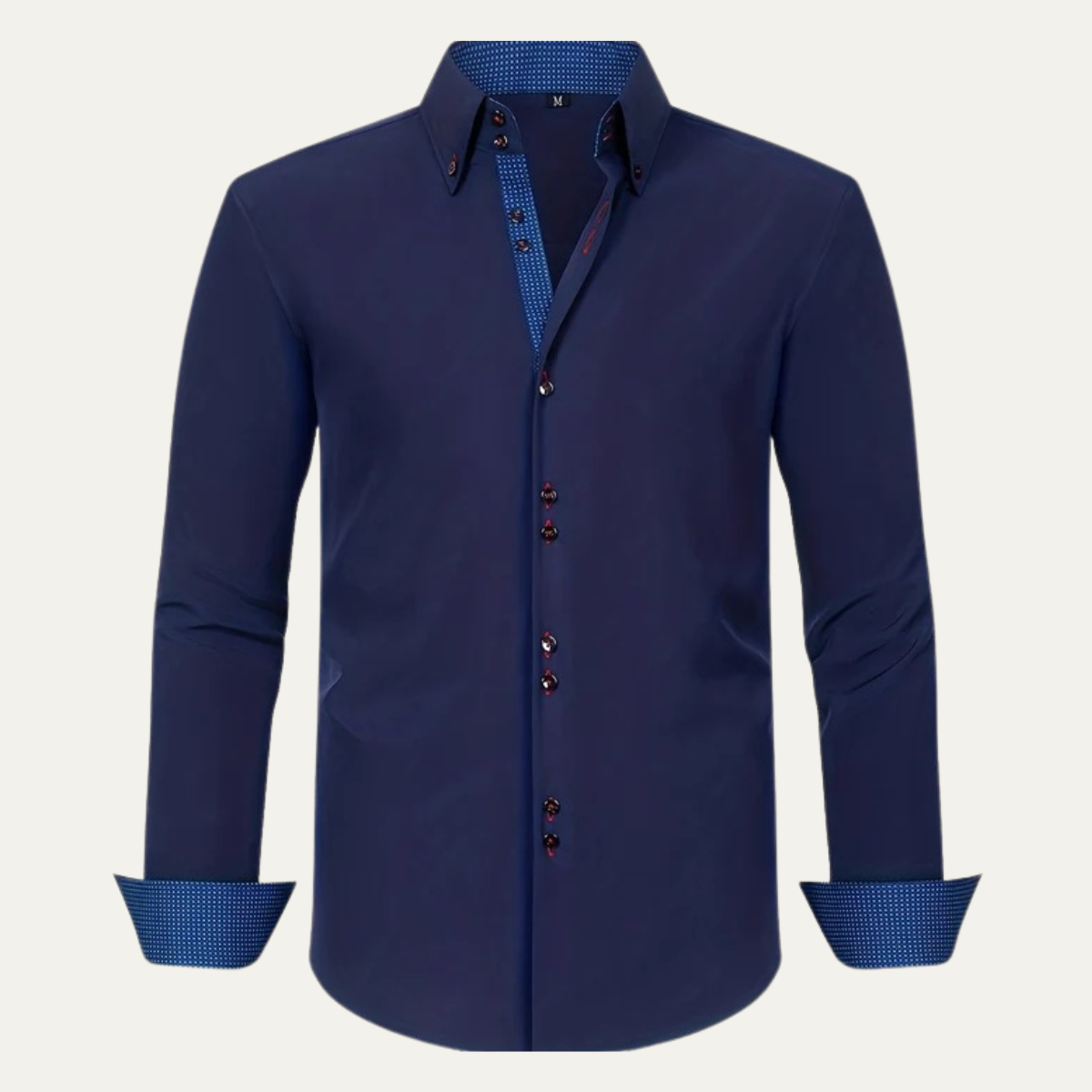 Nathan | Contrast Trim Button Down Cotton Dress Shirt