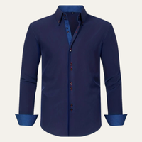 Nathan | Contrast Trim Button Down Cotton Dress Shirt