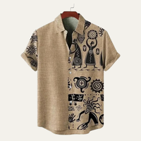 Josiah | Patterned Vintage Cotton Linen Summer Shirt
