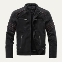 Lachlan | Zip Up Biker Leather Jacket