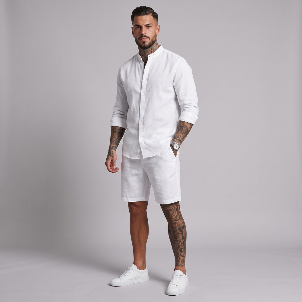 Abel | Men's Linen Shirt and Shorts Two Piece Summer Set