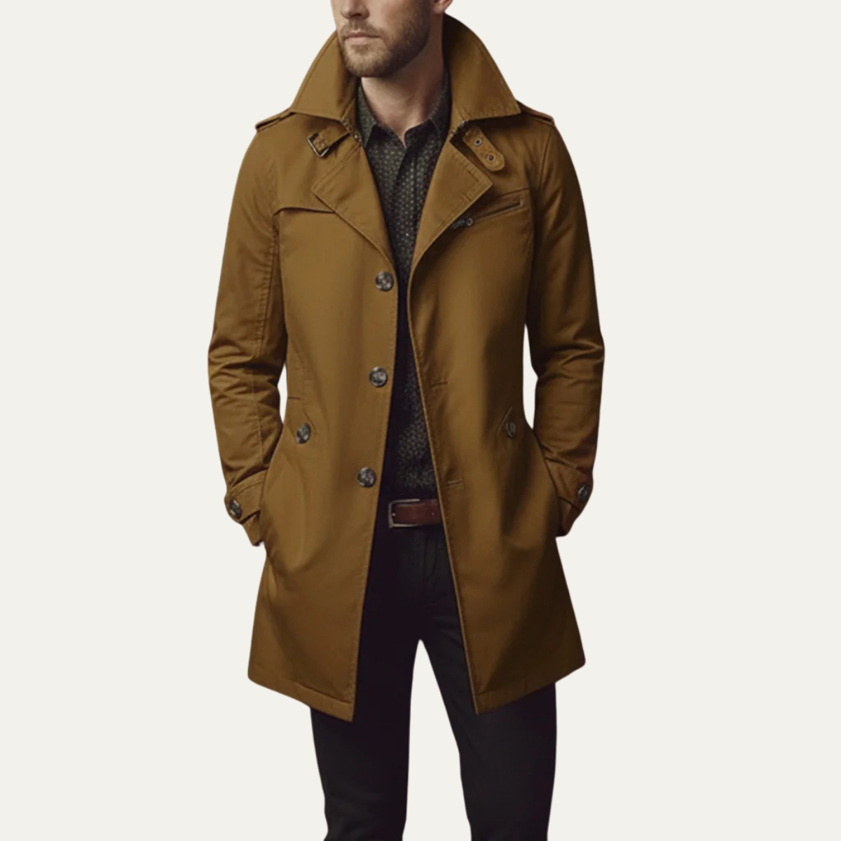 Dunstan trench coat in Dark Khaki