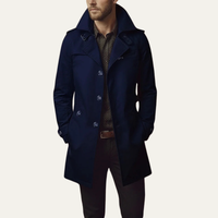 Dunstan trench coat in Navy Blue