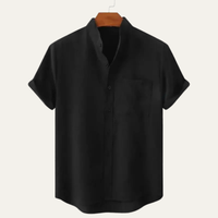 Kelvin | Cotton Linen Short Sleeve Button Up Casual Shirt