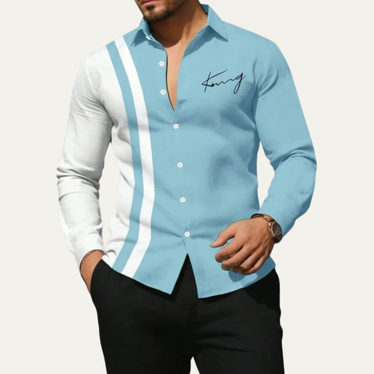 Alastair button-up shirt in Sky Blue