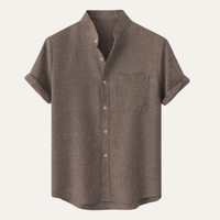 Kelvin | Cotton Linen Short Sleeve Button Up Casual Shirt