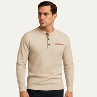 Maurice | Ribbed Long Sleeve Henley Jumper for Men
