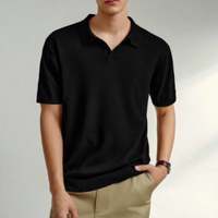 Phoenix Knitted Polo Shirt Black