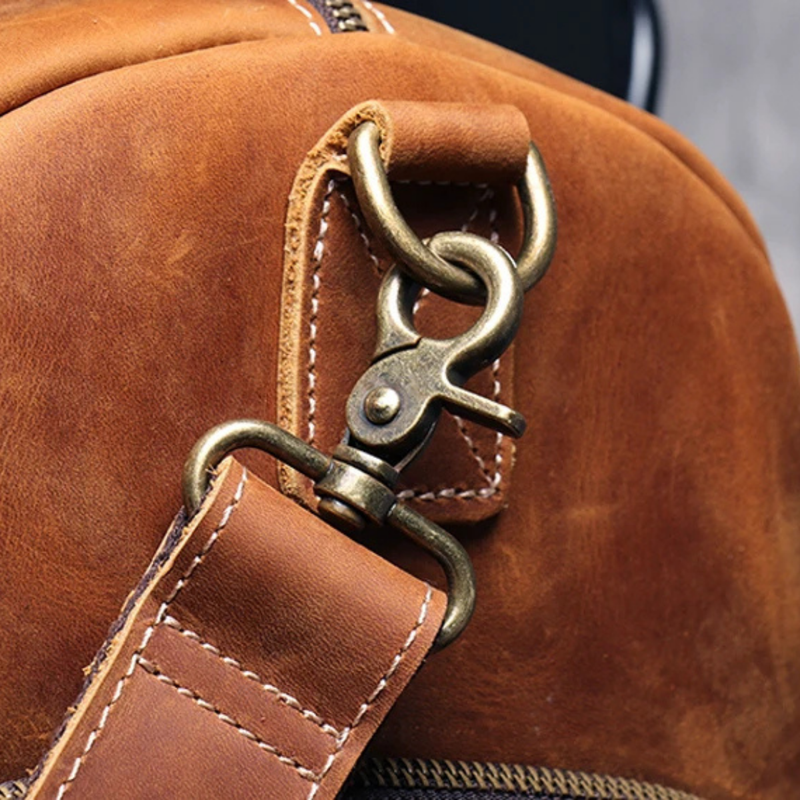 Edric | Genuine Leather Weekend Travel Duffle Bag for Men