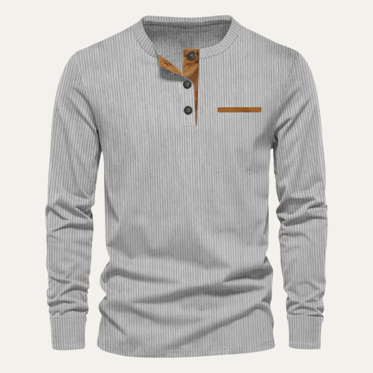 Maurice | Ribbed Long Sleeve Henley Jumper for Men