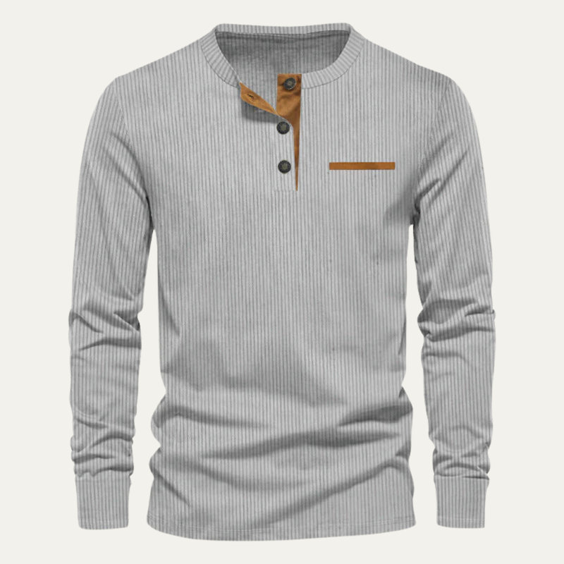 Maurice | Ribbed Long Sleeve Henley Jumper for Men