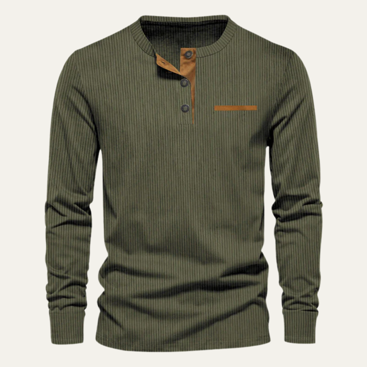Maurice | Ribbed Long Sleeve Henley Jumper for Men