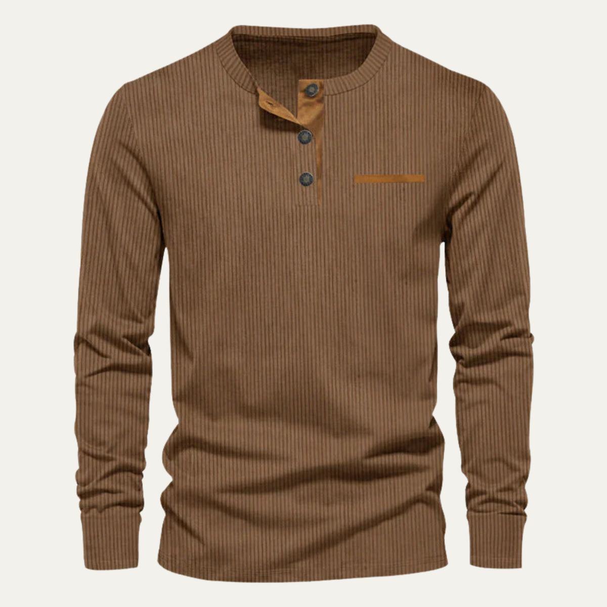 Maurice | Ribbed Long Sleeve Henley Jumper for Men
