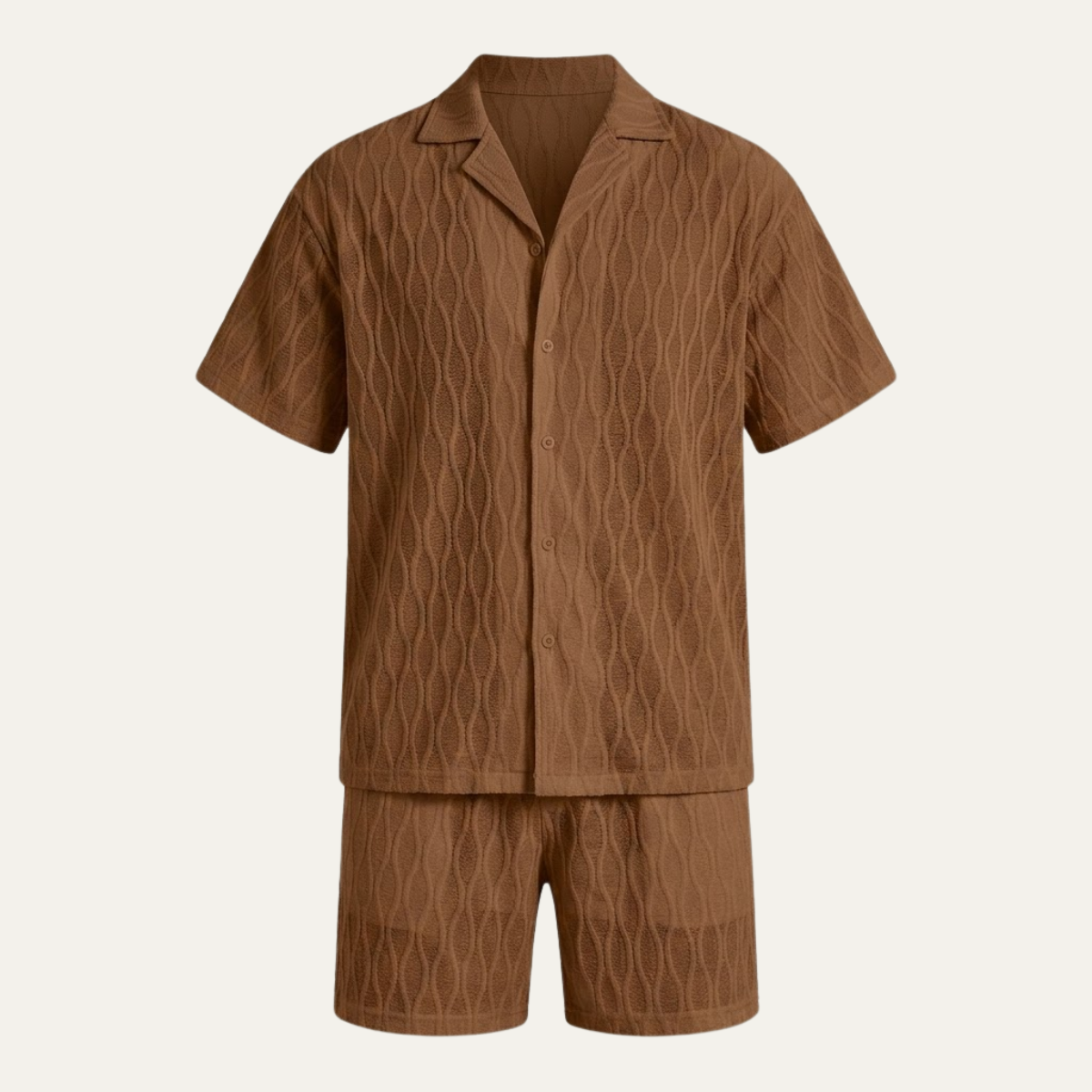 Bennett | Men's Textured Knit Co Ord Shirt and Shorts Set