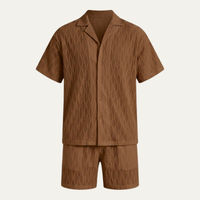 Bennett | Men's Textured Knit Co Ord Shirt and Shorts Set