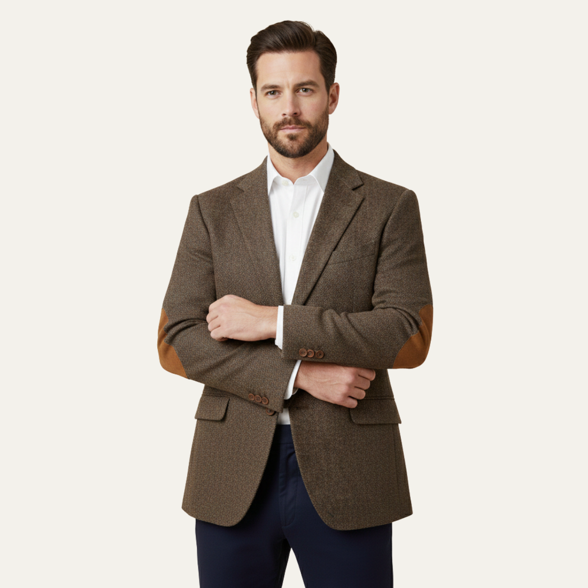 Linden | Single Breasted Herringbone Tweed Blazer