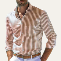 Benson | Men's Casual Smart Fit Striped Linen Shirt