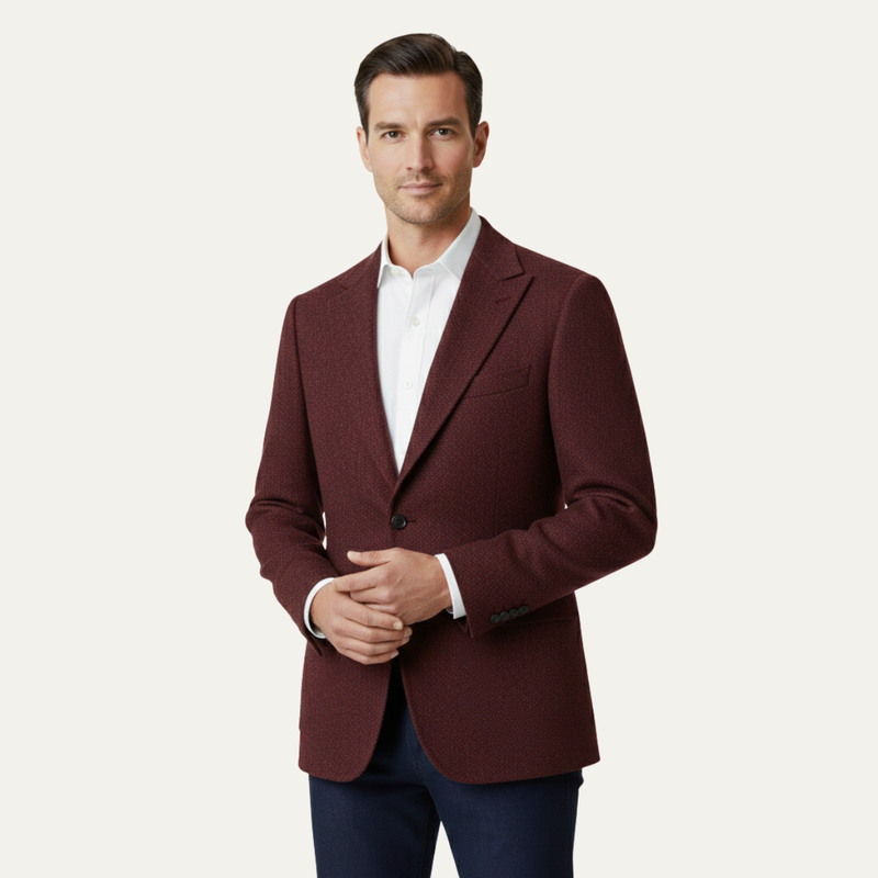 Logan | Tailored Tweed Fishbone Blazer Jacket