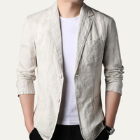 Davenport linen blazer detail