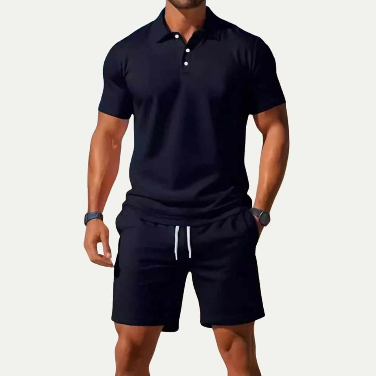 Cyrus | Summer Polo Shirt and Shorts Two Piece Set