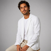 Maximilian summer linen blazer White