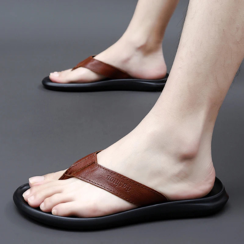 Kirk | Leather Thong Summer Flip Flops