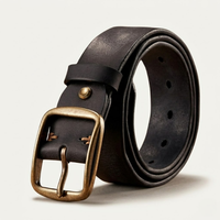 Elton | Thick Cowhide Leather Belt with Metal Pin Buckle