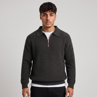 Montgomery | High Collar Slim Fit Half Zip Jumper