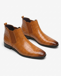 Sylvie | Croc Embossed Chelsea Boots