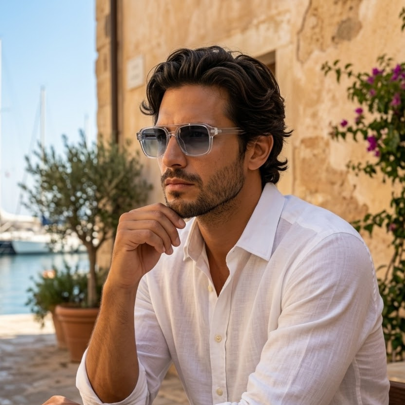 Louis | Transparent Square Frame Sunglasses