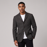 Lucian | Single Breasted Fishbone Tweed Blazer