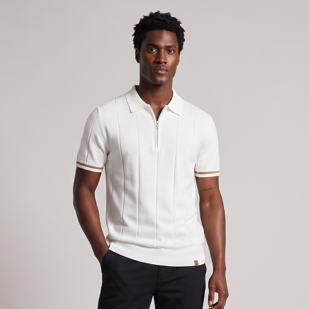 Ivan | Knit Zip Collar Polo Shirt